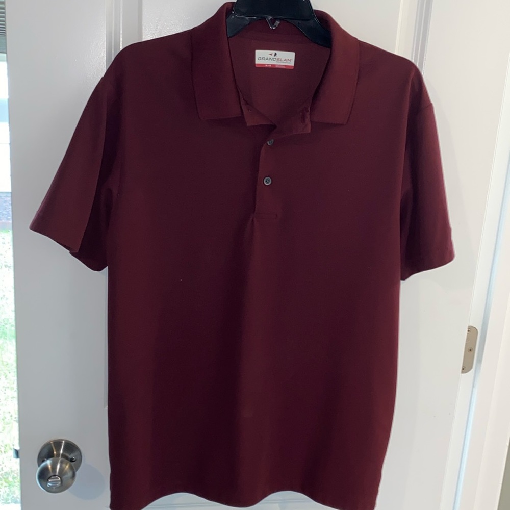 Grand Slam Polo - men’s medium red golf collared shirt polyester